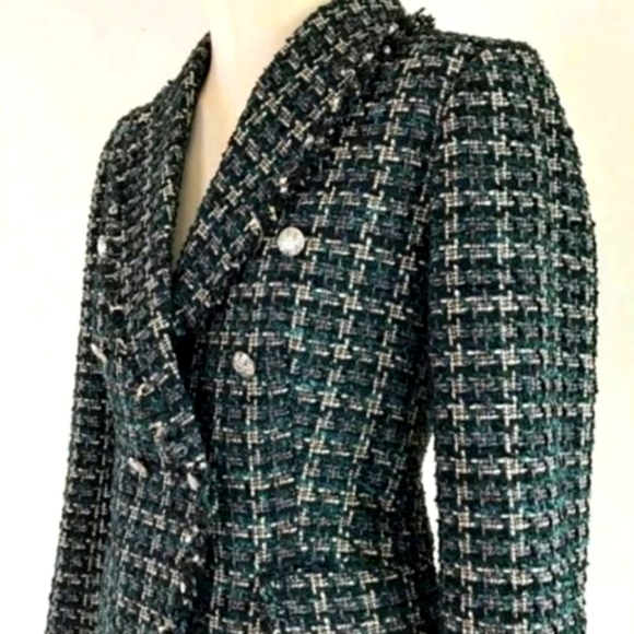 Rachel Zoe Emerald Tweed Jacket - Picture 3 of 7